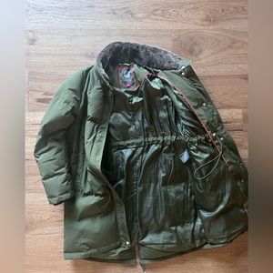 vince camuto green parka